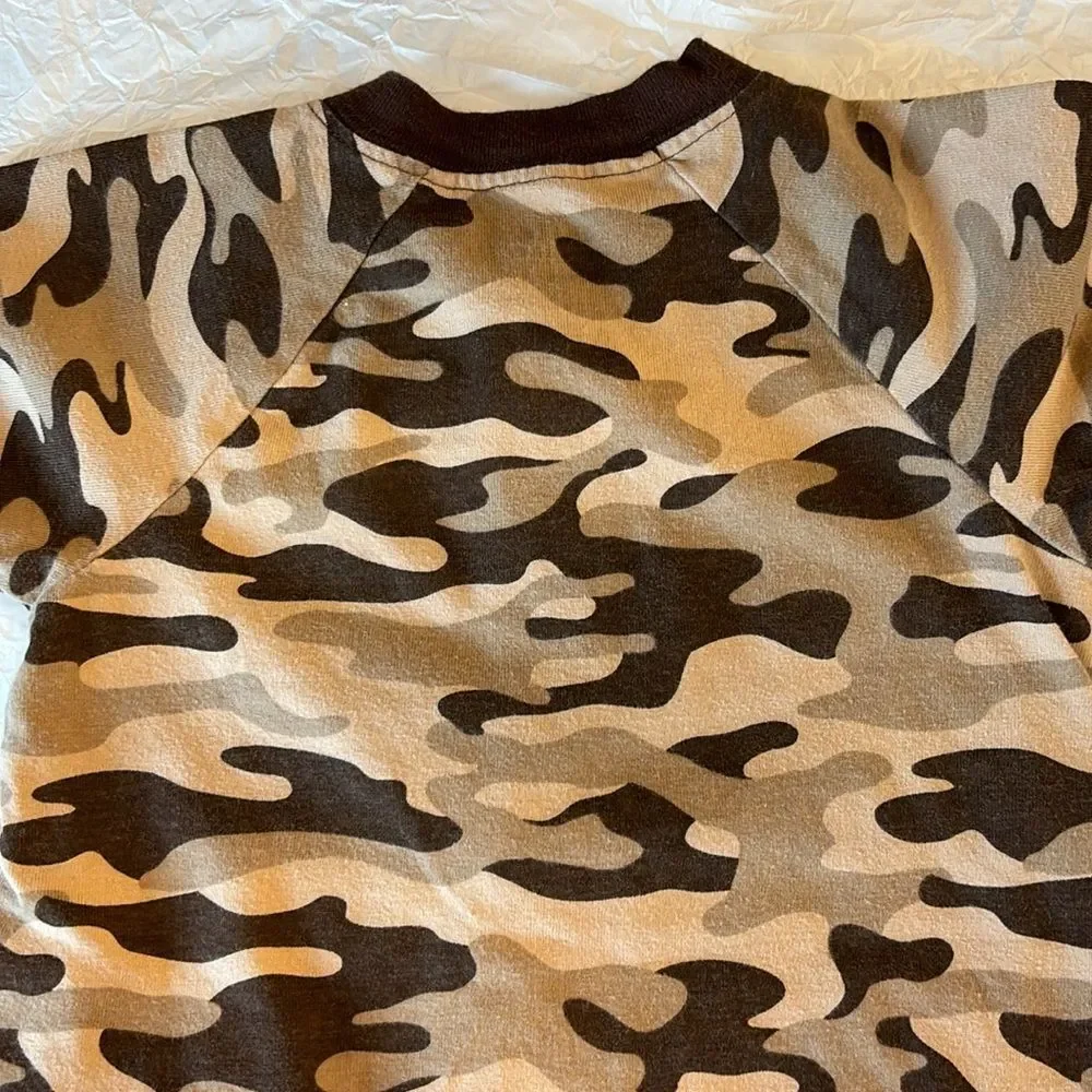 Carter’s | Child of Mine Infant Baby Boys Brown Tan Camouflage Summer Romper 12M